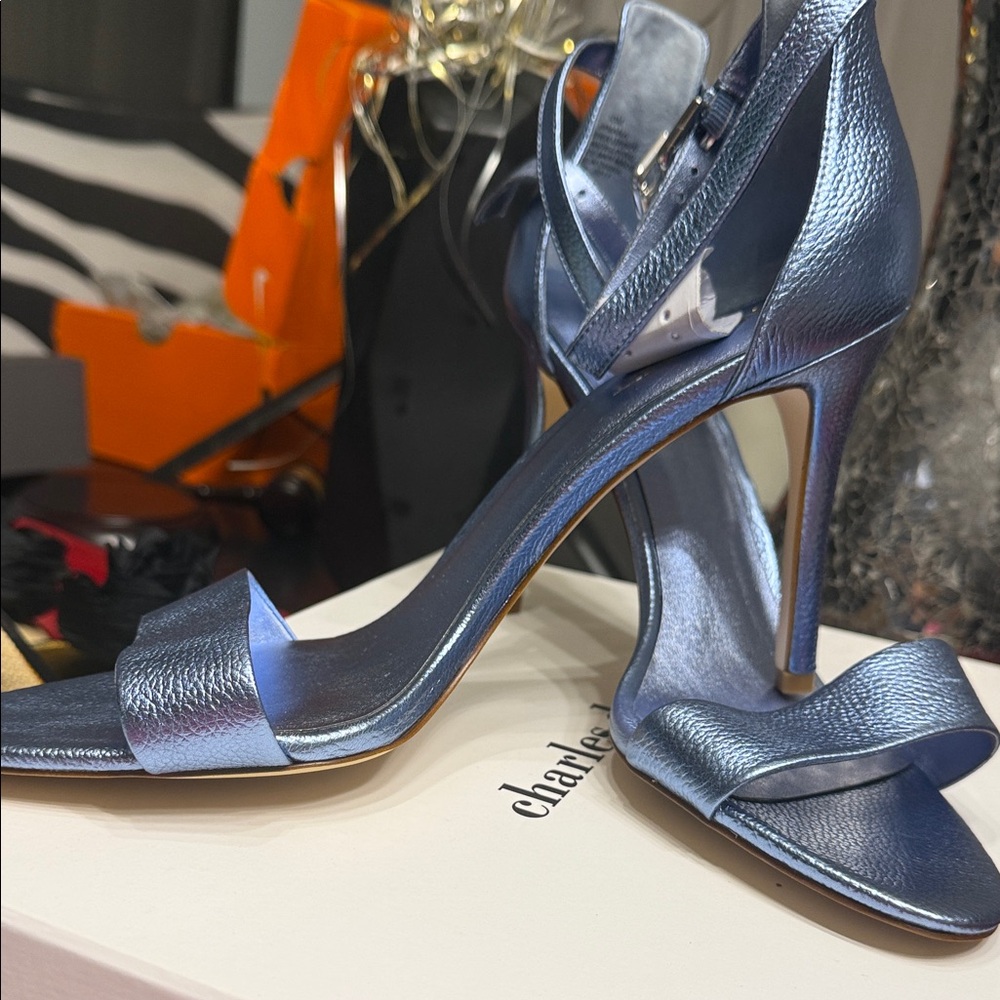 Nine West Metallic Blue Heels